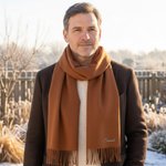 Personalised Colourful Embroidered Birth Flower Soft Warm Tassel Scarf with Name Anniversary Birthday Christmas Gift for Women Men