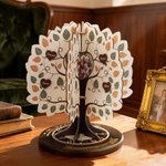 Personalised Wooden Family Tree Birthday Calendar Ornament with Photo and Names Text Home Decor Christmas Gift for Family