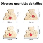 Casse-Tête Familial en Bois Personnalisé avec 2-5 Koalas et Noms Gravés Décoration de Bureau Cadeau Anniversaire pour Famille