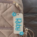 Personalized Flower Square Multicolour Acrylic Keychain Bag Charm with Name Birthday Christmas Party Gift for Friends Boys Girls