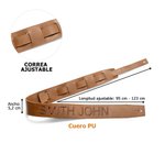 Correa de guitarra ajustable personalizada de cuero con nombre bordado accesorios de música regalo de cumpleaños para guitarristas y músicos