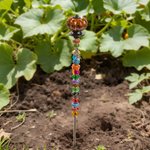 Personalised Pumpkin Topper Beads Ceramic Garden Stake with Charm Garden Decor Halloween Gift for Women Gardeners