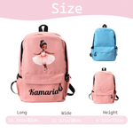 Personalized Cartoon Ballerina Girl Backpack Drawstring Bag Water Bottle with Name Sports Accessories Christmas Birthday Gift for Her