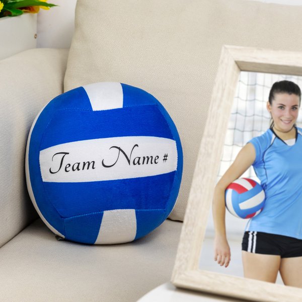 Personalised Volleyball Design Round Soft Cushion with Text Home Decor Birthday Match Day Gift for Volleyball Player Coach