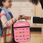 Personalised Construction Lorry Excavator Bulldozer Insulated Lunch Bag with Name Portable Picnic Back to School Gift for Boys Lorry Lovers