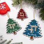 Personalizzato Albero di Natale Puzzle di parole crociate fiocco di neve Ornamento di Natale Home Tree Decor Regalo di Natale per la famiglia