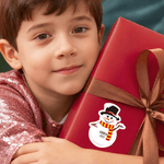 Personalised Cute Snowman Design Christmas Waterproof Stickers Labels with Name and Year Christmas Decor Party Favors for Family Kids