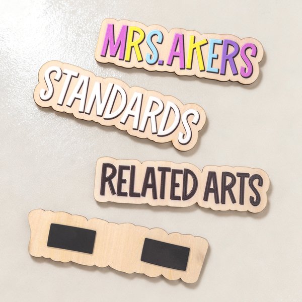 Personalised Wooden Whiteboard Magnet with Text School Supplies Classroom Back to School Gift for Teachers