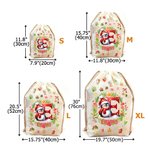 Personalizzato Pupazzo di neve Renna Pinguino Natale iniziale Coulisse Borsa regalo di Natale con nome Regalo della vigilia di Natale per bambini Famiglia Amici