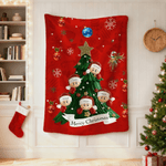 Personalised Christmas Tree Snowflake Soft Throw Blanket with 2-6 Names and Text Home Decor Christmas Gift for Family Friends
