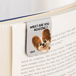 Personalised You Pawsed Here Cartoon Cat Dog PU Leather Magnetic Bookmark Clip with Name Daily Use Birthday Gift for Book Lovers Bookworms