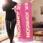 Personalisierte Schatten Name Multicolor Soft Warm Tassel Schal Jahrestag Winter Geburtstag Geschenk für Frauen Männer