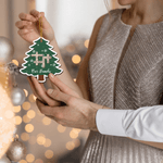 Personalizzato Albero di Natale Puzzle di parole crociate fiocco di neve Ornamento di Natale Home Tree Decor Regalo di Natale per la famiglia