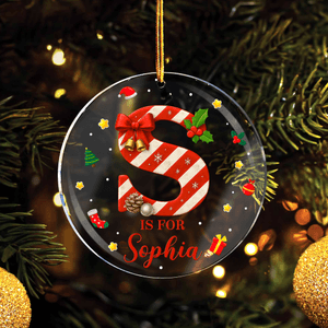 Personalized Christmas Sweets Cane Initial Acrylic Ornament Tree Decoration Christmas Gift for Family Friends