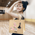 Sac en toile de jute personnalisé avec initiale et nom Accessoires de voyage Cadeau d'anniversaire et de Noël pour les amateurs de danse classique