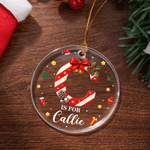 Personalised Christmas Sweets Cane Initial Acrylic Ornament Tree Decoration Christmas Gift for Family Friends