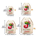 Santa's Little Helper Ready For Share Joy - Personalized Drawstring Canvas Gift Bag Party Favors Christmas Gift