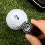 Personalised Funny Monogram Self-Inking Golf Ball Stamp with Metal Storage Box and Name or Initial Golf Accessory Birthday Gift for Golfers