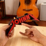 Personalised 3D Printed Heavy Metal Band Style Guitar Pick Holder with Text Music Studio Daily Use Gift for Guitarist Music lover