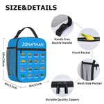 Personalised Construction Lorry Excavator Bulldozer Insulated Lunch Bag with Name Portable Picnic Back to School Gift for Boys Lorry Lovers
