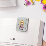 Gepersonaliseerde Magnetische Bladwijzerclip met Motief van Geboortebloem en Cartoonfiguur Verjaardagscadeau voor Familie en Boekenliefhebbers