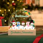Personalisiertes Einstellbares Nachtlicht im Schneemann-Familien-Design mit Schneemännern Titeln und Namen Weihnachtsgeschenk für Kinder Familie