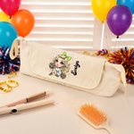Personalised Cartoon Cheerleader Girl Portable Hair Heating Rod Storage Bag with Name Birthday Travel Accessories Gift for Women