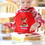 Personalisierte niedliche Weihnachten Rentier einstellbar Kind Schürze Koch Hut Set mit Namen und Tasche Kochen Weihnachtsgeschenk für Jungen Mädchen