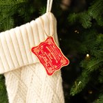 Gepersonaliseerde Kerstman Vintage Post Stijl Noordpool Post Label met Naam Cadeau Decor Kerstfeest Favoriet voor Familie Vrienden