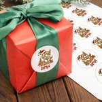 Personalized Reindeer Christmas Theme Initial Waterproof Stickers Labels with Name Christmas Decor Party Favors for Family Friends
