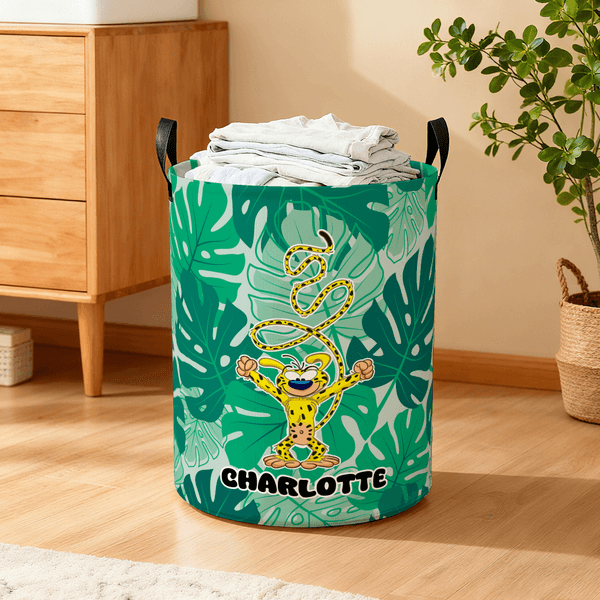 Personalized Tropical Adventure Long Tailed Marsupilami Large Storage Basket with Name Housewarming Gift for Family Friends | Callie × Marsupilami®
