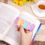 Personalized Flower Heart Bright Colored Letter Magnet Bookmark Clip with Name Birthday Back to School Gift for Bookworms