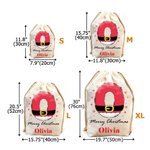 Sac de Noël à cordon avec nom flocon de neige personnalisé Père Noël Initial Cadeau de Noël Joyeux Noël pour les enfants Famille