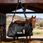 Personalised Embroidered Horse Face Name Waterproof Large Travel Duffle Bag with Shoe Compartment Equestrian Birthday Gift for Horse Lovers