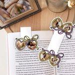 Personalised Bow Heart Locket Magnetic Bookmark Clip with 2 Photos Reading Accessory Christmas Birthday Gift for Book Lovers Bookworms