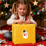 Personalised Cute Snowman Design Christmas Waterproof Stickers Labels with Name and Year Christmas Decor Party Favors for Family Kids