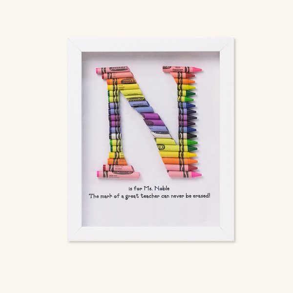 Rainbow Crayon Letter Frame Gift For Teachers