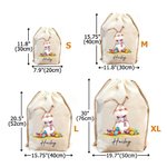 Personlig Quirky påskhare stor kapacitet dragsko canvas godispåse med namn påskäggsjakt semesterfest festgåvor gåva för barn familj
