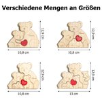 Personalisiertes Koala-Familie Holzpuzzle mit 2-5 Namen Rotem Herz Graviert Schreibtisch Deko Muttertag Geburtstag Jahrestag Geschenk für Familie