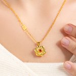 Gepersonaliseerde Fidget Spinner Geboorte Bloemen Ketting met Geboortesteen en Initialen Verjaardag Kerstcadeau voor Vrouwen Haar