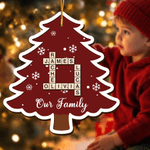 Personalizzato Albero di Natale Puzzle di parole crociate fiocco di neve Ornamento di Natale Home Tree Decor Regalo di Natale per la famiglia