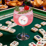 Personalized Mahjong Cocktail Pattern Waterproof Stickers with Name Gift Decor Mahjong Party Gift for Mahjong Lovers