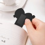 Personalised Bow Heart Locket Magnetic Bookmark Clip with 2 Photos Reading Accessory Christmas Birthday Gift for Book Lovers Bookworms