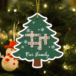 Personalizzato Albero di Natale Puzzle di parole crociate fiocco di neve Ornamento di Natale Home Tree Decor Regalo di Natale per la famiglia