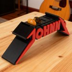 Personalised 3D Printed Heavy Metal Band Style Guitar Pick Holder with Text Music Studio Daily Use Gift for Guitarist Music lover