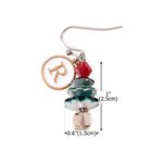 Personalised Christmas Tree Crystal Stud Earrings with Initial Dainty Jewellery Birthday Anniversary Christmas Gift for Women