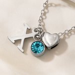 Collier avec pendentif en forme de coeur et pierres de naissance personnalisées Bijoux de Noël Cadeau d'anniversaire pour les femmes et les enfants