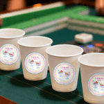 Personalized Mahjong Cocktail Pattern Waterproof Stickers with Name Gift Decor Mahjong Party Gift for Mahjong Lovers