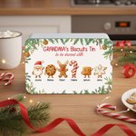 Personalisierte Cartoon Weihnachtsmann Rentier Keksdose Keks Storage Box mit 1-8 Namen und Text täglichen Gebrauch Weihnachtsgeschenk für Kind Familie