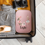 Personalised Cartoon Ballet Girl PU Leather Jewellery Box with Name and LED Three-Color Makeup Mirror Travel Essential Birthday Gift for Her